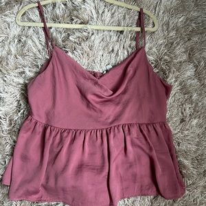 Satin cowl neck tank top
